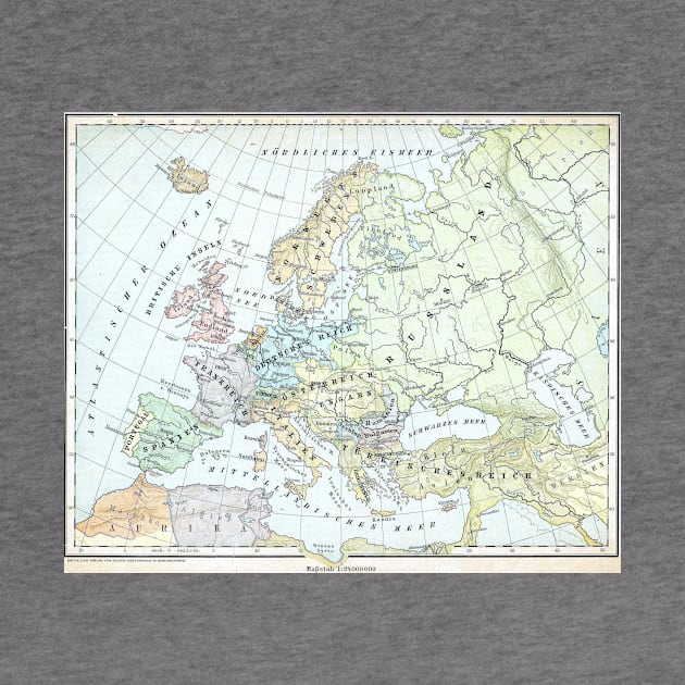 Vintage Map of Europe (1899) by Bravuramedia